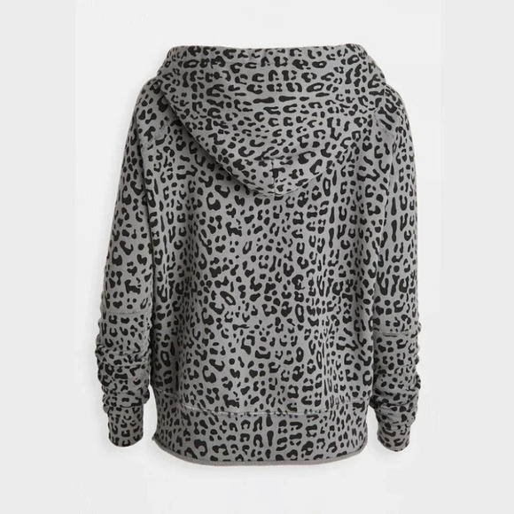 Nili Lotan Janie Cloud Grey Leopard Hoodie XS NWT $325 - Picture 2 of 6